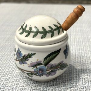 Portmeirion Botanic Garden, Salt Well with Wooden Spoon - 2.75” x 2.75”